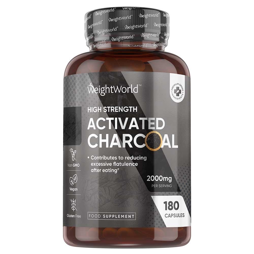 Activated Charcoal Capsules 2000 mg 180 Capsules
