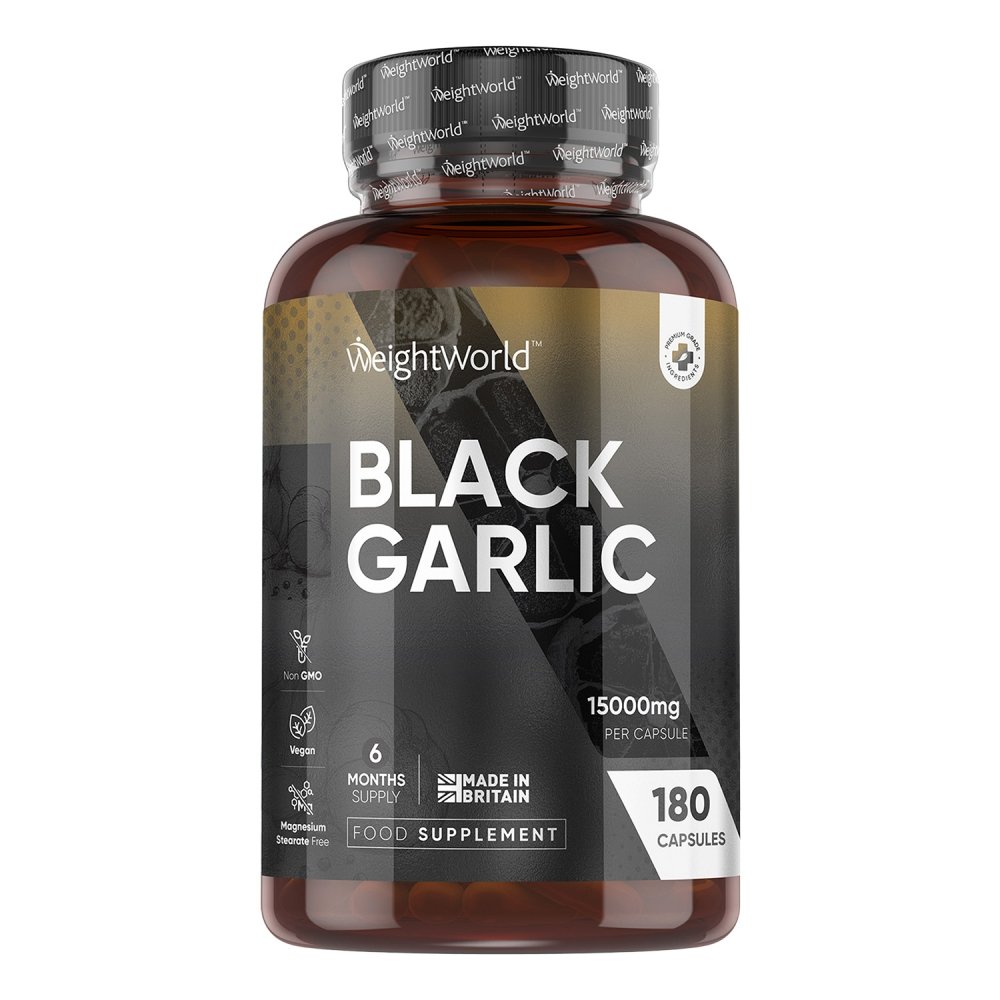 Black Garlic Capsules 15000mg 180 Capsules | For Heart, Liver & Brain
