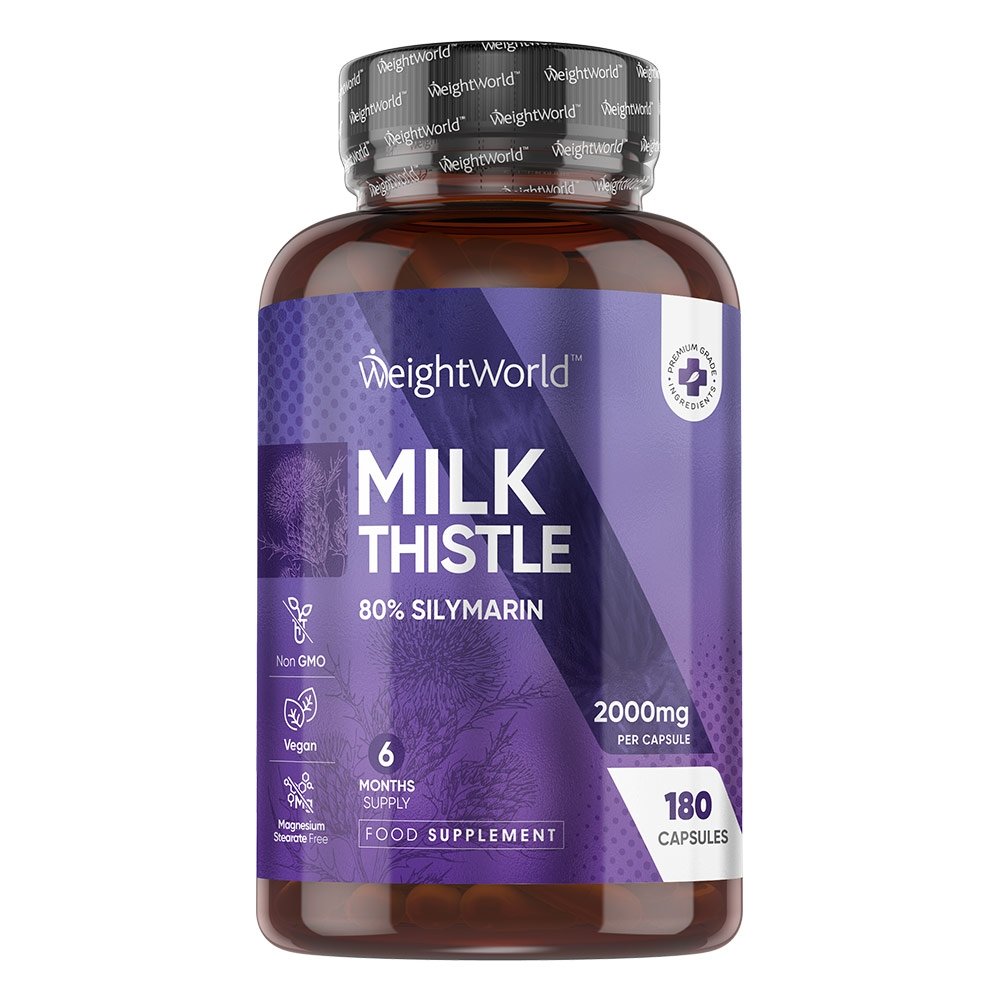 Milk Thistle Tablets | 2000mg | 80% Silymarin | 180 Tablets | Vegan Supplement